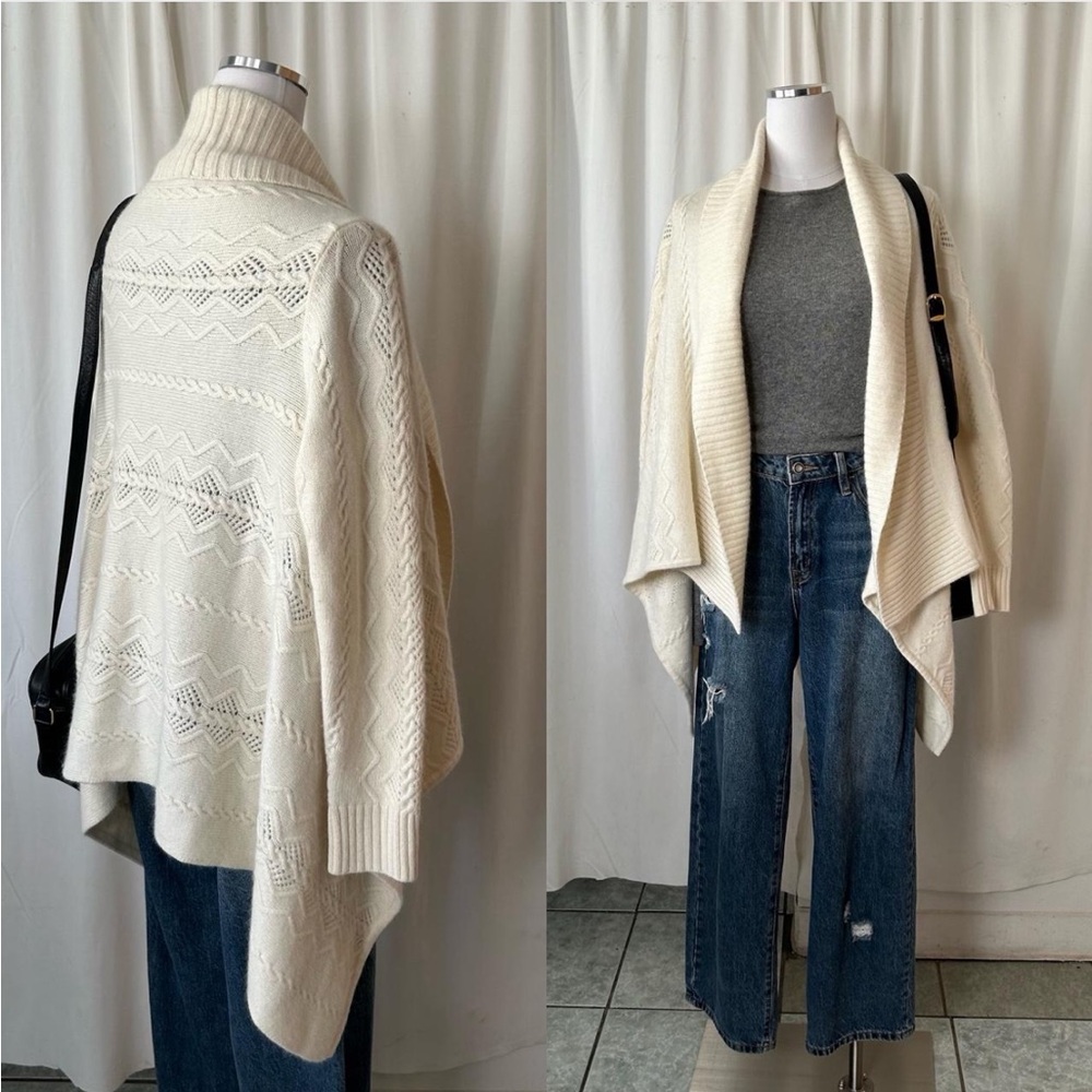 Vintage Jones New York Signature Open-front Cardigan Wool blend Petite small. - Picture 5 of 8